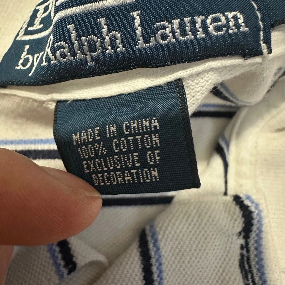 Polo Ralph Lauren polo Shirt Blue white Striped Size XL